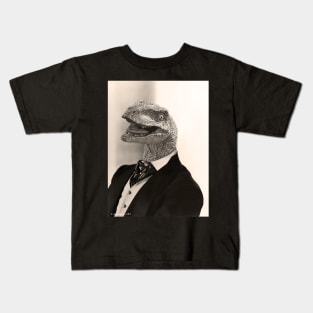 Gentleman Velociraptor having a Laugh Kids T-Shirt